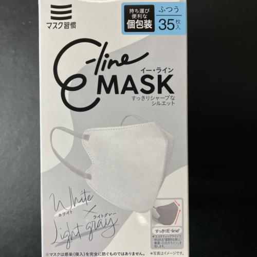 伊藤忠リーテイルリンク　マスク習慣　イー・ライン　ホワイト×ライトグレー　個包装　35枚入　ふつう