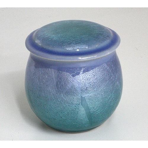 九谷焼銀彩 骨壷 骨壺(ブルー)2.5寸 家具調仏具 モダン仏具 #2