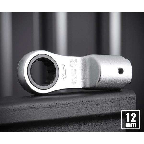TONE トルクレンチ用交換ヘッド 差替式トルクレンチ用ラチェットめがねヘッド 全長57.8mm (...