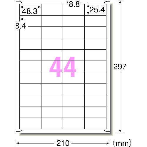 3M エーワン[[TM上]] ラベルシール(プリンタ兼用)再生紙 44面 四辺余白付 100枚 31...