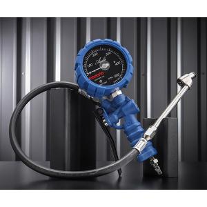 ASAHI ゲージボタル x アウトバーン ロイヤルブルー 550kPa ダブルチャック仕様 蓄光メーター タイヤゲージ 日本製 特別仕様 (AGE8055RB-2)(4589470958050)