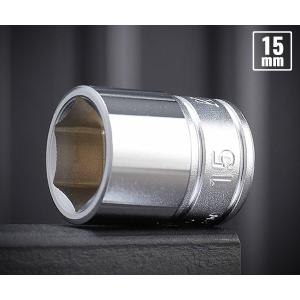 KTC B3-15 サイズ15mm 9.5sq.六角ソケット 【ネコポス対応】