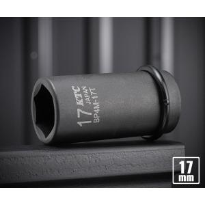 KTC BP4M-17TP サイズ17mm ピン・リング付 12.7sq.インパクトレンチ用薄肉セミディープソケット