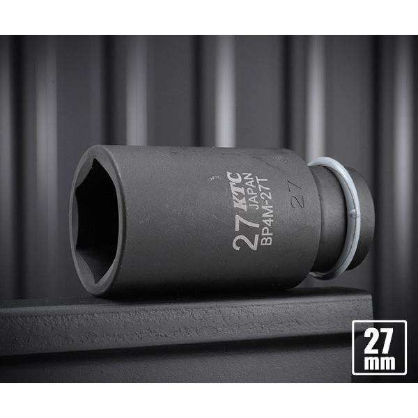 KTC BP4M-27TP サイズ27mm ピン・リング付 12.7sq.インパクトレンチ用薄肉セミ...