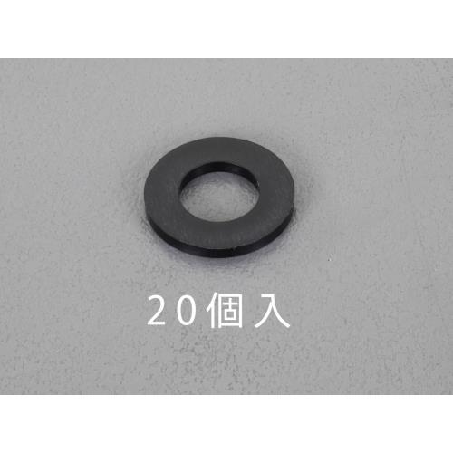 エスコ M12/13.0x24x2.5mm 平ワッシャー(ナイロン製/黒/20枚 EA949ZB-1...