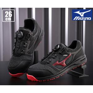 Mizuno 安全靴 27.0 オールマイティHW11L ブラック/レッド オールマイティ 安全靴 ミズノ MIZUNO HW11L 紐 ローカット