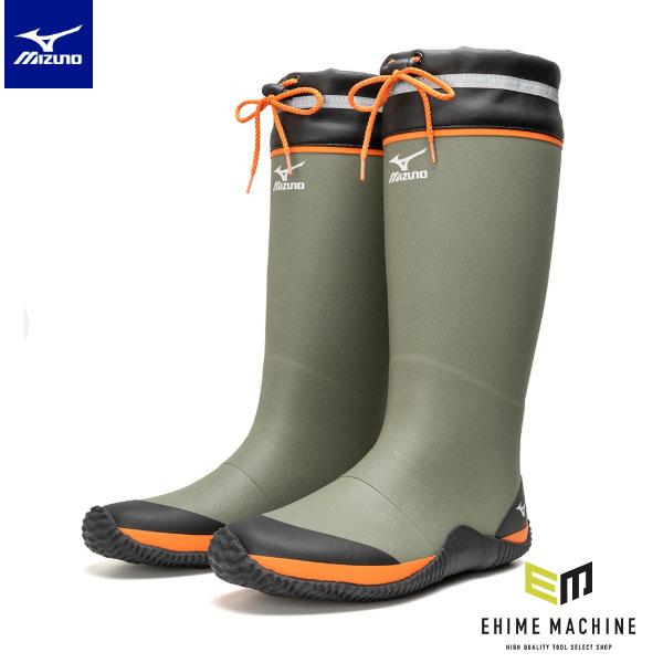 ミズノ ワークブーツ ジャスタフィットII NL カーキ×オレンジ (F1GG250036) 長靴 ...