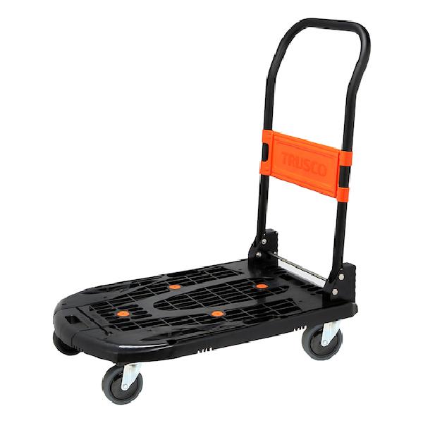TRUSCO 樹脂台車 NEWカルティオ 780x490 MPK-780-BK 折りたたみ式台車 黒...