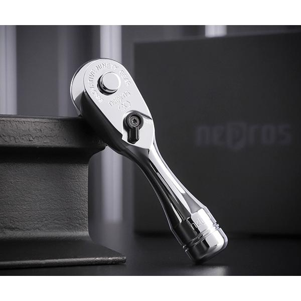 NEPROS NBRC390S 全長80mm 9.5sq.コンパクトショートラチェットハンドル ネプ...