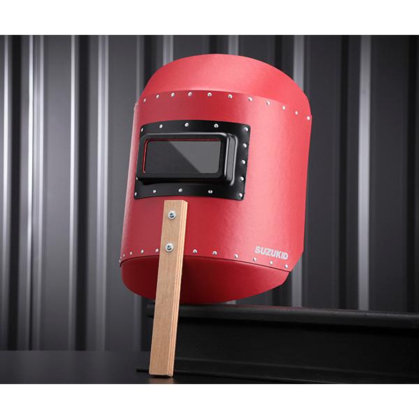SUZUKID P-796 カラーハンドシールド レッド 溶接用遮光面 スター電器