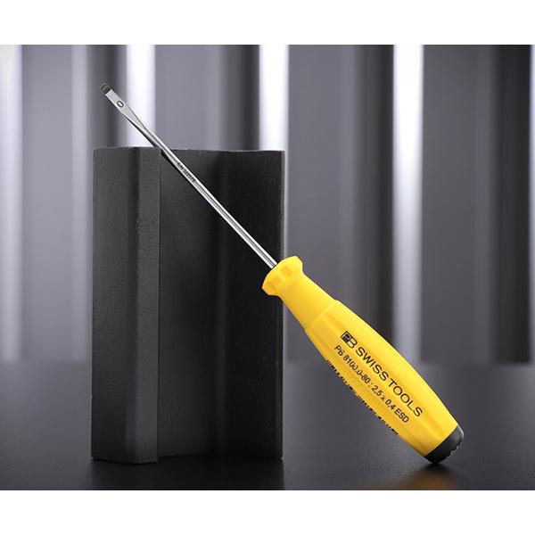 日本正規品 PBスイスツールズ スイスグリップ・マイナスドライバー ESDタイプ (8100.0-8...