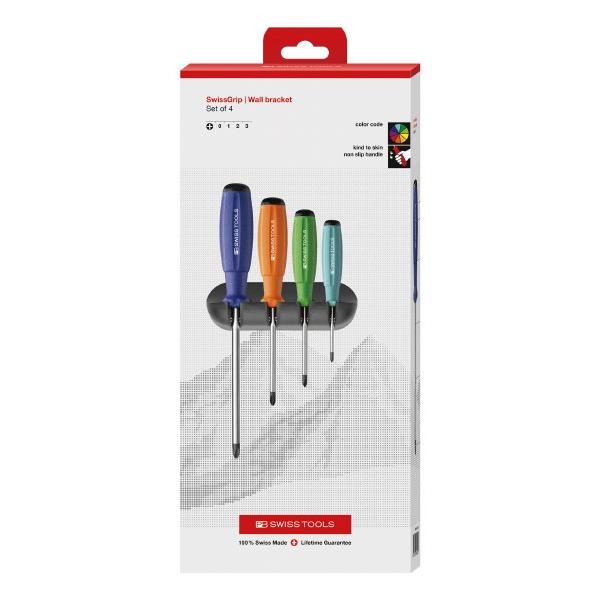 日本正規品 PBスイスツールズ レインボープラスドライバー4本セット ホルダー付 (BOX) (82...