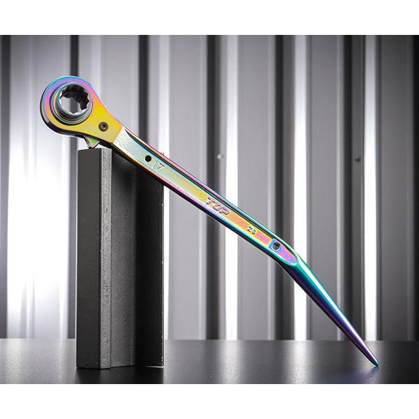 TOP 限定色 特別仕様品 鳶仕様ラチェットレンチ イオンプレーティング虹色 (RM-17X21N-...
