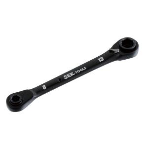 4in1 リバース ラチェット レンチ 送り角3度 8/10/12/14mm ボルト