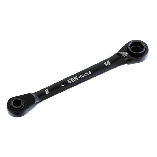 スエカゲツール 丸まったボルトナットに対応可能 4IN1リバースラチェットレンチ RWG-NS4C ...