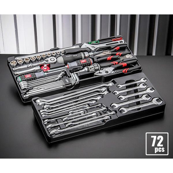 KTC (SK37220XT) 9.5sq. 72点 工具セット 90ギアラチェットハンドルBR39...