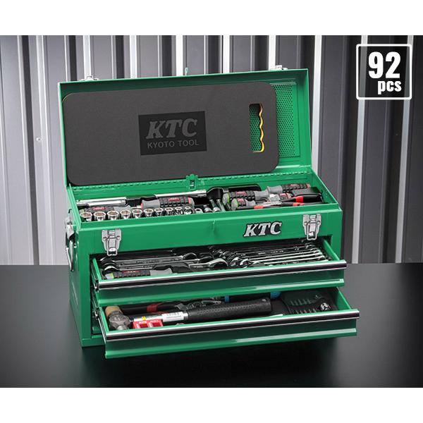 KTC (SK39224XMLGREM) 9.5sq. 92点 工具セット マラカイトグリーン チェ...