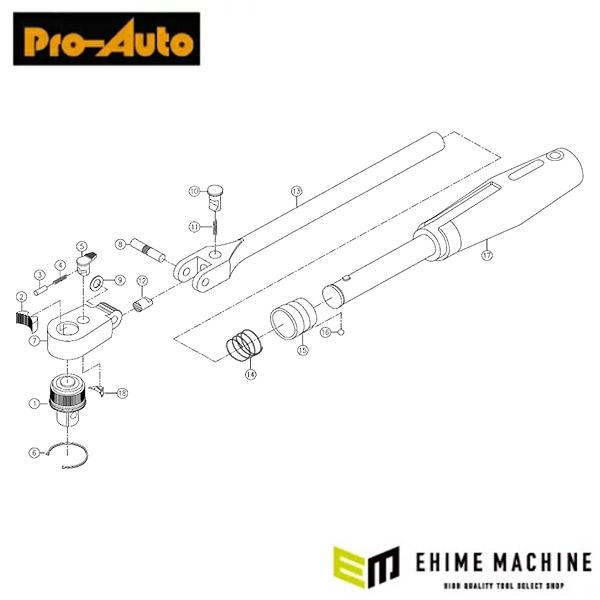 [部品・代引き不可] Pro-Auto ラチェットヘッドリペアキット STR-F4RK2 ヘッド首振...