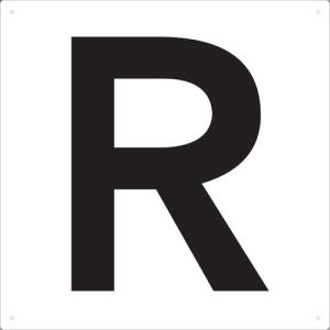 TRUSCO 表示板 アルファベット「R」 420X420 TAEHR トラスコ