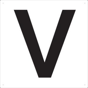TRUSCO 表示板 アルファベット「V」 420X420 TAEHV トラスコ