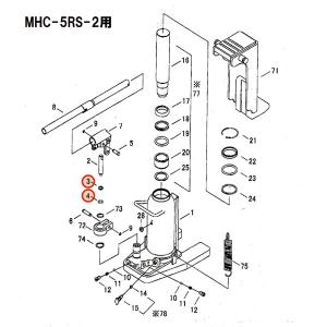 [メーカー直送品] MASADA MHC-5RS用 ジャッキ用 プランジャーパッキンセット(部品3・4)｜ehimemachineyshop