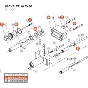 [メーカー直送品] 長崎ジャッキ NLG-2P用部品 【 パッキンアセンブリ 】 NLG-2P-NO.40 021000-040｜ehimemachineyshop