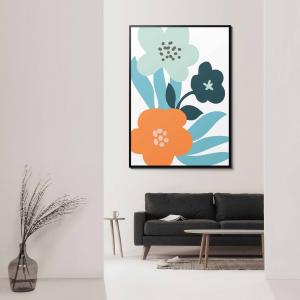 【額付】ポスター インテリア 北欧 スカビオサ ゴールド プラント A4～B2② アート 北欧 ポスター おしゃれ A4 A3 B3 A2 B2 A1 B1 元気が出る