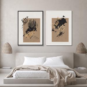 アートポスター　wabisabi Black&gold　 北欧ジャパンディ　侘び寂び　抽象画　アブストラクト abstract　和モダン　サイズ豊富