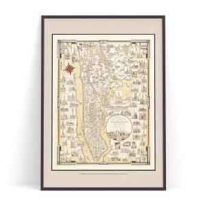 ポスター 古地図 イタリア I.F.I 50×70 MAPPA ITALIA CR001 縦長