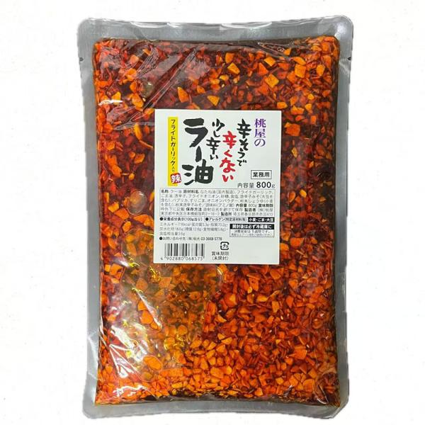 桃光 桃屋の辛そうで辛くない少し辛いラー油 業務用 800g フライドガーリック入り
