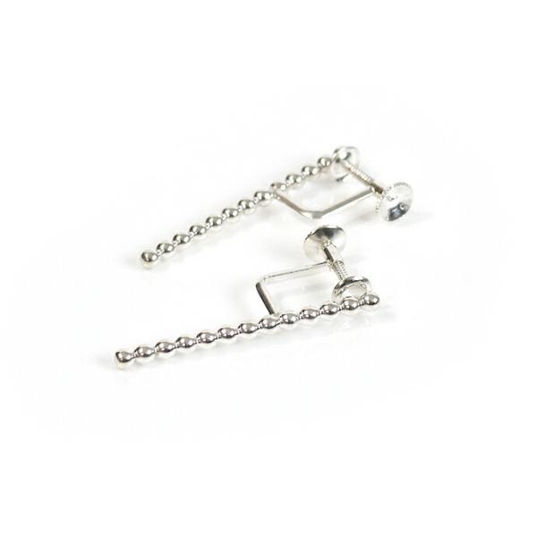 【廃番商品】siki (シキ) / SK-PE20-SV ドットバー イヤリング - シルバー