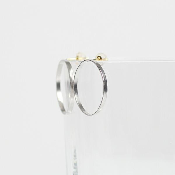 siki (シキ) / SK-LP02-SV オーバルラインピアス - シルバー