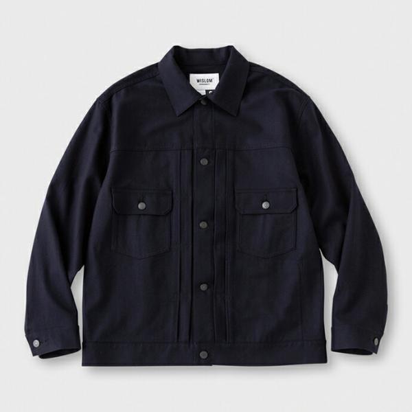 WISLOM / MILLS デニムジャケット型ウールブルゾン - FLAN ネイビー 18-102...
