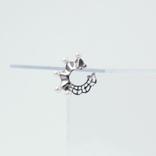 yum. （ヤム） / silver シルバー Wフリル イヤーカフ パール付き / Ec-02a-...