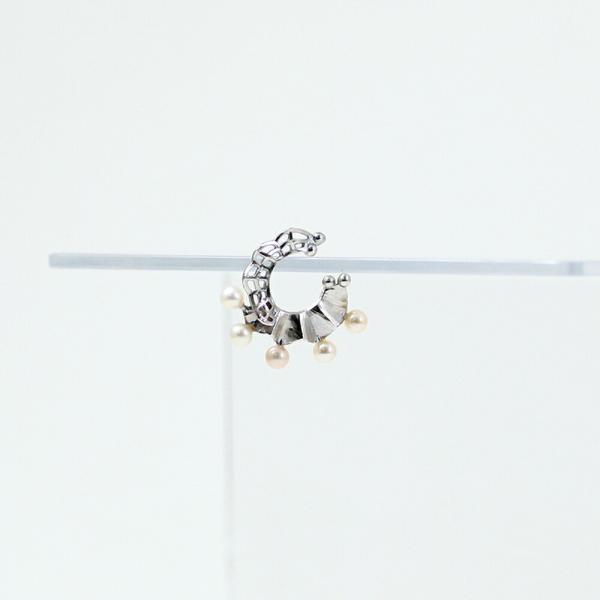yum. （ヤム） / silver シルバー Wフリル ミニ イヤーカフ パール付き / Ec-0...