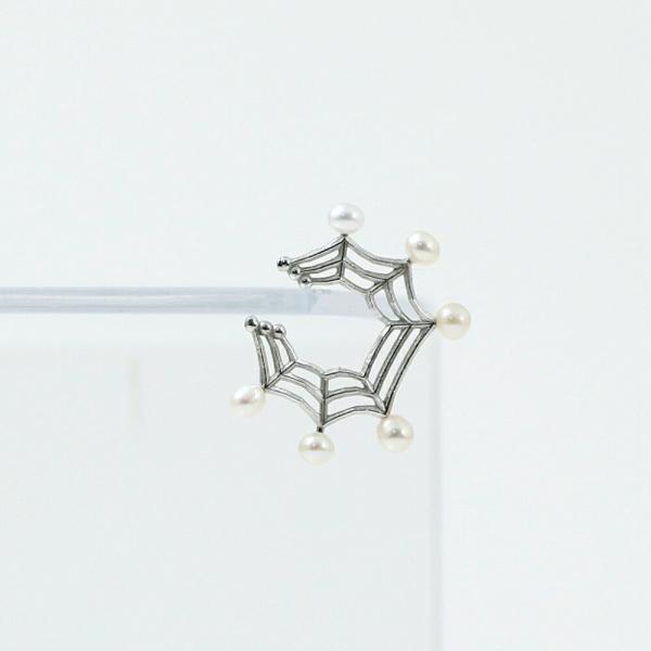 yum. （ヤム） / silver シルバー 蜘蛛の巣 ミニ イヤーカフ パール付き / Ec-0...