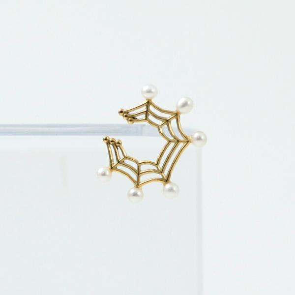 yum. （ヤム） / k18 ゴールド 蜘蛛の巣 ミニ イヤーカフ パール付き / Ec-05a-...