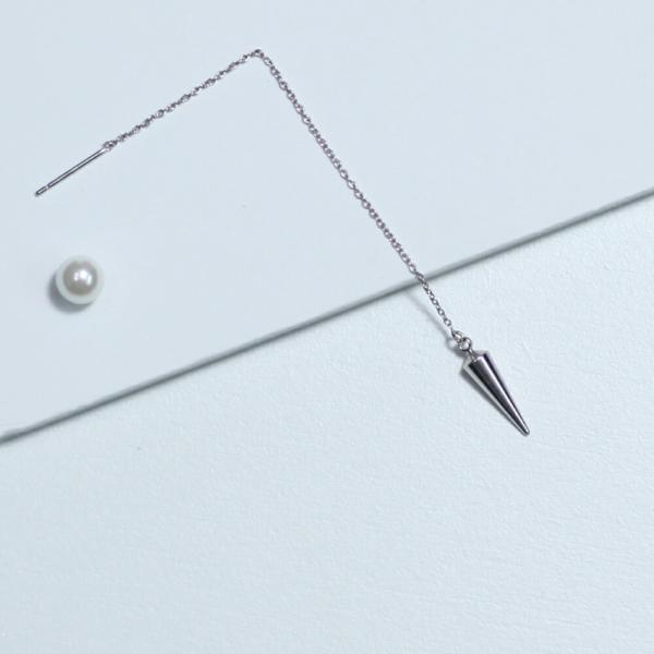 yum. （ヤム） / silver シルバー スタッズチェーン ピアス (両耳タイプ) / P-0...