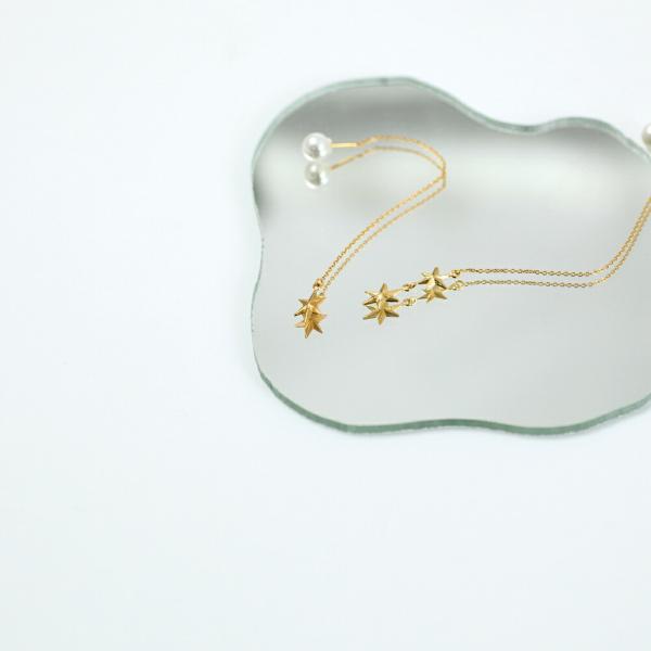 yum. （ヤム） / k18 ゴールド スター キラキラ チェーン ピアス 2 (両耳タイプ) /...