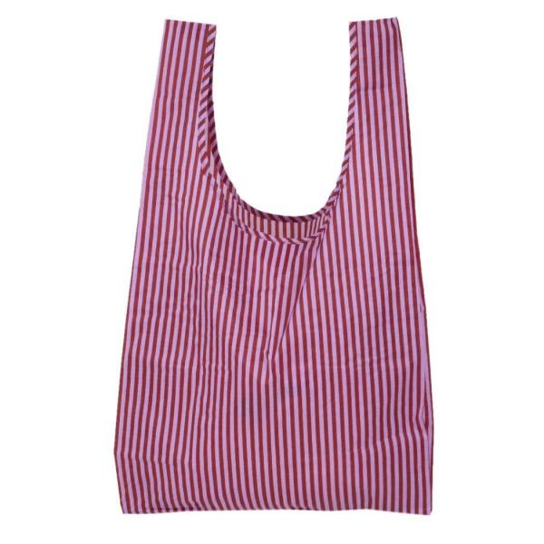 BAGGU (バグゥ) STANDARD BAGGU エコバッグ ストライプ チェリーレッド×ピンク...