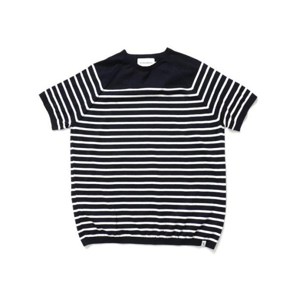 PEREGRINE ペレグリン / BRETON Knitted Tee ボーダーニットTシャツ -...
