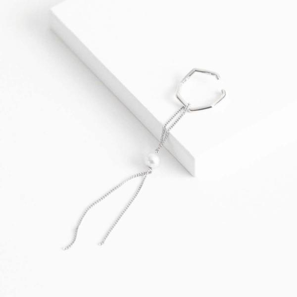 siki (シキ) / LC-ECP01-SVRP パールチェーン イヤーカフチャーム - シルバー