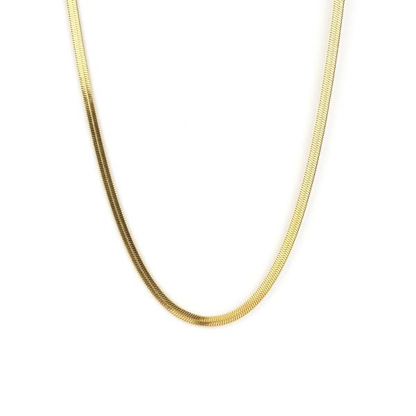 sinc (シンク) / ワイド スネークチェーン ネックレス 4mm 平打ち 幅広 NG06 ゴー...