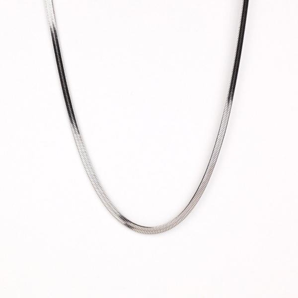 sinc (シンク) / ワイド スネークチェーン ネックレス 4mm 平打ち 幅広 NS06 シル...