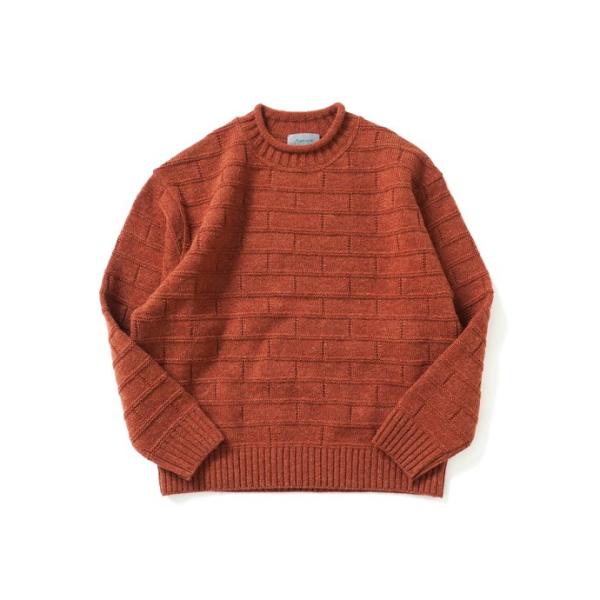 Neweye / NE22W005 Block Knit - Brick ニューアイ ブロックニット