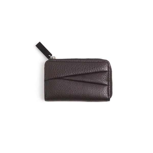 Ense アンサ キーケース sew137 wood zipper key case ブラウン L字...