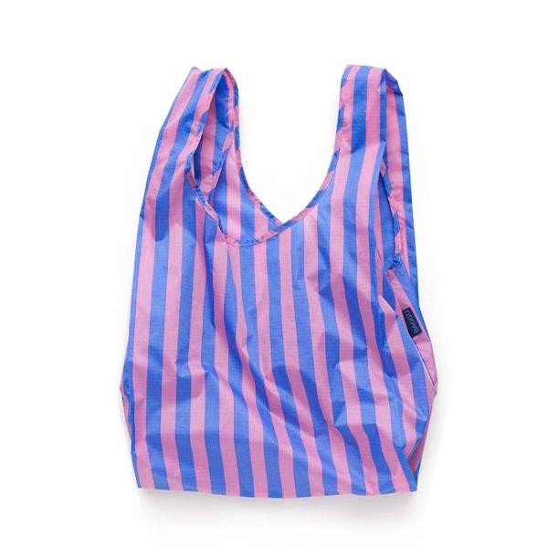 BAGGU バグー スタンダード エコバッグ ストライプ ブルー × ピンク 2023年 新色 洗濯...