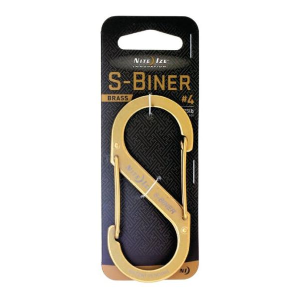 NITE IZE S-Biner ナイトアイズ エスビナー ブラス #4 カラビナ キーホルダー ア...