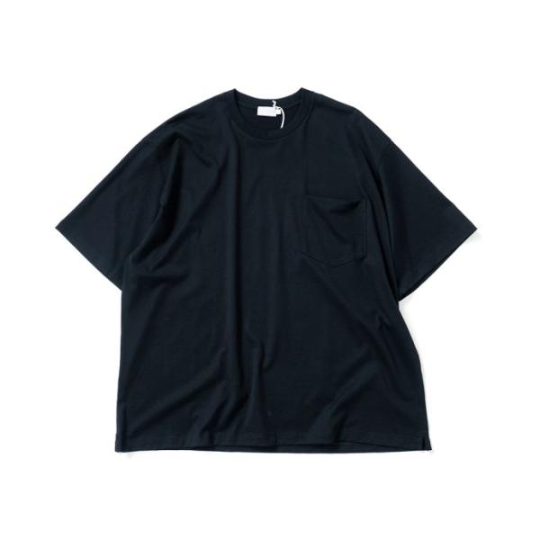 handvaerk ハンドバーク / 60/2 クルーネックポケットビッグTシャツ - Black