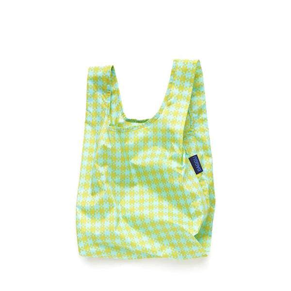 BAGGU バグー エコバッグ BABY リサイクル ナイロン ミントグリーン ギンガム チェック ...